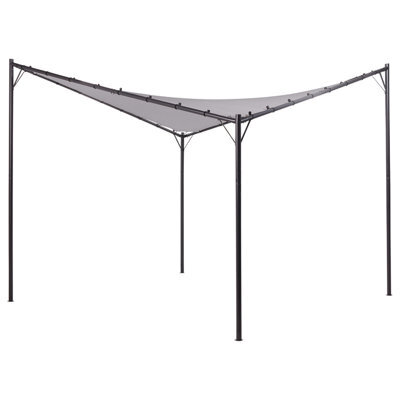 Beliani Gazebo Aventine Metal 300 Cm 300 Cm Grey - image 1