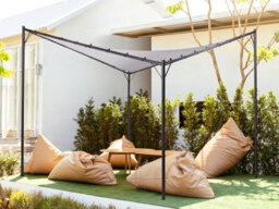 Beliani Gazebo Aventine Metal 300 Cm 300 Cm Grey - thumbnail 2