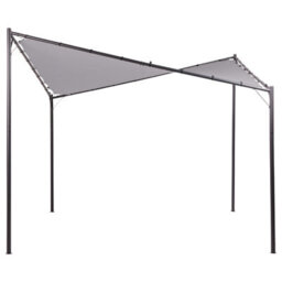 Beliani Gazebo Aventine Metal 300 Cm 300 Cm Grey - thumbnail 4
