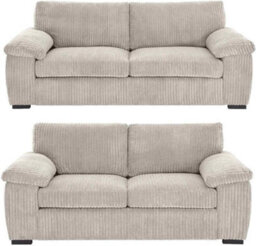 BlissFurniture Ltd Jumbo Cord 3+2 Seater Sofa Set Luxury Comfort & Style In Cream
