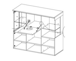 Arte Modern India 46 Display Cabinet 1300mm White Gloss & Matt - Versatile Organiser W1300mm H1280mm D390mm - thumbnail 4