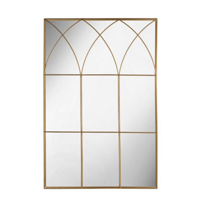 Nielsen Altham Window Style Metal Wall Mirror, Gold - image 1