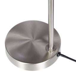 Beliani Table Lamp Silver Glass Shade Round Night Desk Light Modern Glam Ambient Glow - thumbnail 4