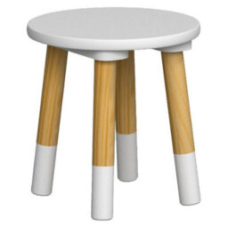 Urbn-Living Urbnliving 26Cm Height 2 Pcs Wooden Round White Chair Toddlers Kids Children Small Stool Home Nursery Seat - thumbnail 4