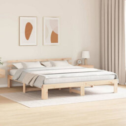 Berkfield Natural Pine Wood Bed Frame Natural Solid Pine Wood 180 X 200 Cm - thumbnail 5