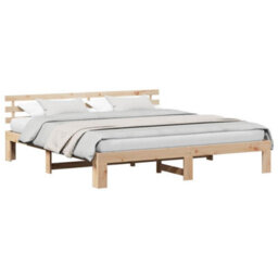 Berkfield Natural Pine Wood Bed Frame Natural Solid Pine Wood 180 X 200 Cm - thumbnail 3