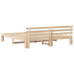 Berkfield Natural Pine Wood Bed Frame Natural Solid Pine Wood 180 X 200 Cm - thumbnail 8