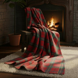 Tartan Check Soft Feel Print Christmas Throw Blanket Home Decor Gift Red 150X200Cm - thumbnail 1