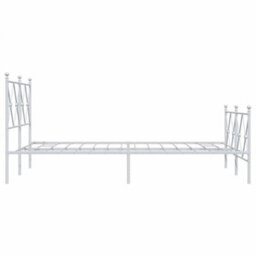 Berkfield Metal Bed Frame Without Mattress With Footboard White 120X200Cm - thumbnail 5