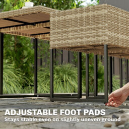 Outsunny Rattan Garden Furniture Set, Rattan Table And Chairs With Cushions - thumbnail 9