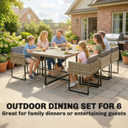 Outsunny Rattan Garden Furniture Set, Rattan Table And Chairs With Cushions - thumbnail 4