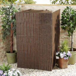 Gainsborough Single Wheelie Bin Screen - Faux-Willow Look With Steel Frame, Made From Durable, Weatherproof Polyethylene