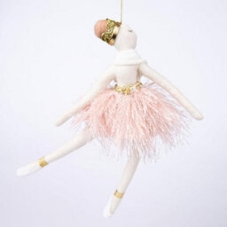 Shatchi 3Pcs Light Pink Ballerina Doll 14X20Cm - Christmas Tree Ornaments Fairy Tale Themed Xmas Tree Pendant - thumbnail 6