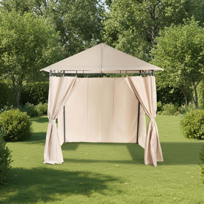 Ohs Water Resistant Garden Gazebo With Curtains Outdoor Party Tent Canopy - image 1