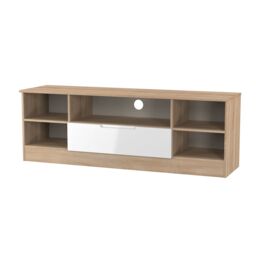 Messina Gloss Bardolino Oak Effect Tv Stand With 2 Shelves & 1 Drawers, (H)49.5Cm X (W)144.2Cm X (D)40Cm - thumbnail 3