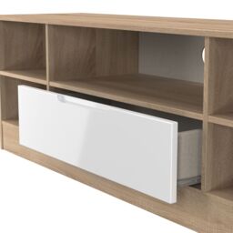 Messina Gloss Bardolino Oak Effect Tv Stand With 2 Shelves & 1 Drawers, (H)49.5Cm X (W)144.2Cm X (D)40Cm - thumbnail 5