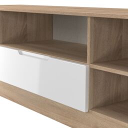 Messina Gloss Bardolino Oak Effect Tv Stand With 2 Shelves & 1 Drawers, (H)49.5Cm X (W)144.2Cm X (D)40Cm - thumbnail 4