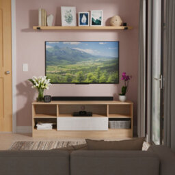 Messina Gloss Bardolino Oak Effect Tv Stand With 2 Shelves & 1 Drawers, (H)49.5Cm X (W)144.2Cm X (D)40Cm - thumbnail 1