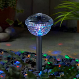 Gardenwize Pack Of 2 Outdoor Decorative Solar Powered Led Disco Light Stake Lights Bright Garden Patio Illuminate Pathway Lights - thumbnail 2