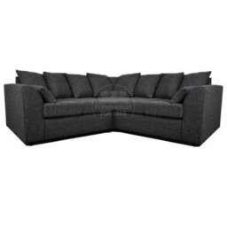 Furnishings For Less UK Paris Charcoal Boucle Fabric 5 Seater L Shaped Corner Sofa Scatter - thumbnail 2