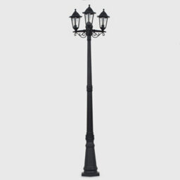 Valuelights Mayfair Traditional Victorian Style 1.95M Black 3 Way Ip44 Outdoor Garden Lamp Post Light With Led Bulb - thumbnail 4