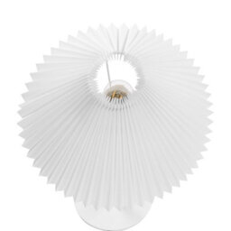 Beliani Table Lamp, White Powder-Coated Iron Base, Pleated Shade - thumbnail 3