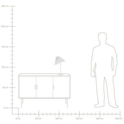 Beliani Table Lamp, White Powder-Coated Iron Base, Pleated Shade - thumbnail 8