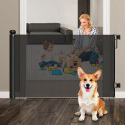 Start and Drive S&d, Retractable Baby Gate 135Cm X 86 Cm Stair Safety Gate Roll For Babies And Pets, Dogs, Extendable Barrier Gates (Grey) - thumbnail 2