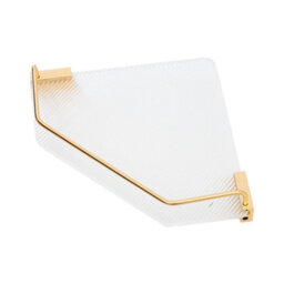 Living And Home Gold Floating Corner Shelf Wall Mounted Acrylic Bathroom Corner Rack Shower Storage Organizer - thumbnail 2