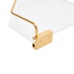 Living And Home Gold Floating Corner Shelf Wall Mounted Acrylic Bathroom Corner Rack Shower Storage Organizer - thumbnail 5