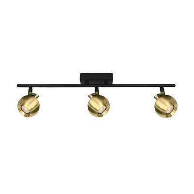 Luminosa Lighting Luminosa Lafin Ceiling Spotlight Bar Black, Brass 3Xgu10 - image 1