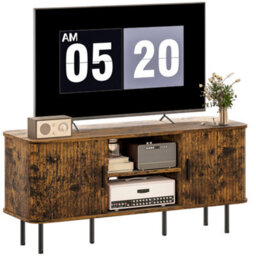 Homcom Tv Unit For Living Room, Tv Stand, Rustic Brown - thumbnail 2