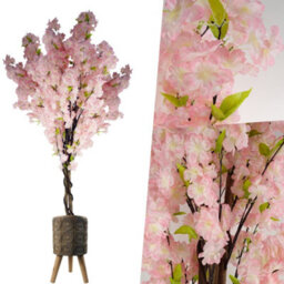 Pegdev - Pdl - 150Cm Artificial Pink Cherry Blossom Tree With 40Cm Zandi Flowers Fibreglass Planter Rustic Indoor Plant Pot - thumbnail 5