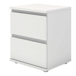 Wyld Haus Copenhagen White Wooden Bedside Table 2 Drawers - thumbnail 5