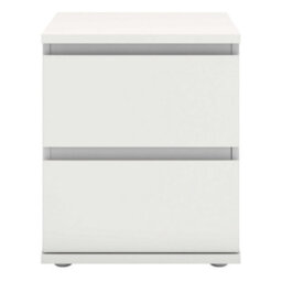 Wyld Haus Copenhagen White Wooden Bedside Table 2 Drawers - thumbnail 4