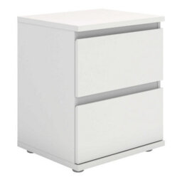 Wyld Haus Copenhagen White Wooden Bedside Table 2 Drawers - thumbnail 3