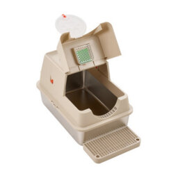 Living And Home Khaki Enclosed Cat Litter Box With Odour Control And Scoop - thumbnail 2