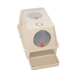 Living And Home Khaki Enclosed Cat Litter Box With Odour Control And Scoop - thumbnail 3