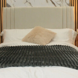 "Urban Textures - Nevada Luxury 20"" High Velvet Fabric Upholstered Symmetric Panel Design Bed Headboard - Cream"