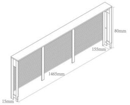 Agnite Radiator Cover Walnut Modern Horizontal Slat Shelves Mdf Cabinet Shelf Large - thumbnail 7