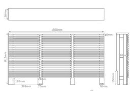 Agnite Radiator Cover Walnut Modern Horizontal Slat Shelves Mdf Cabinet Shelf Large - thumbnail 6