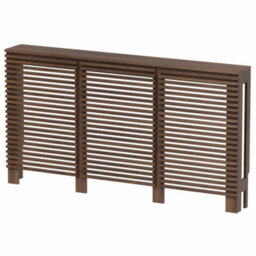 Agnite Radiator Cover Walnut Modern Horizontal Slat Shelves Mdf Cabinet Shelf Large - thumbnail 4