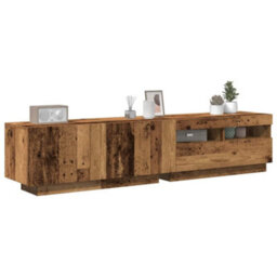 Walplus Tv Cabinet With Led Lights Artisan Oak 180X35X40 Cm Engineered Wood