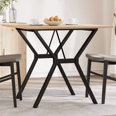 Berkfield Dining Table Y-Frame 80X80X75 Cm Solid Wood Pine And Steel - image 1