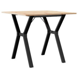 Berkfield Dining Table Y-Frame 80X80X75 Cm Solid Wood Pine And Steel - thumbnail 6