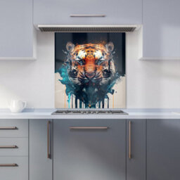 Warren Reed Designer Tiger Face Splashart Premium Glass Kitchen Splashback W600mm X H750mm - thumbnail 6
