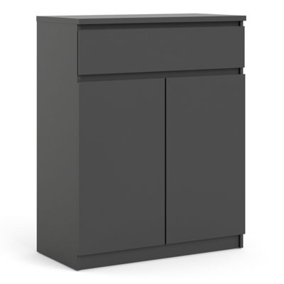 Furniture To Go Naia Sideboard - 1 Drawer 2 Doors In Black Matt (W) 80.2 X  (H) 100.4 X (D) 40Cm - image 1