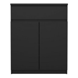 Furniture To Go Naia Sideboard - 1 Drawer 2 Doors In Black Matt (W) 80.2 X  (H) 100.4 X (D) 40Cm - thumbnail 3
