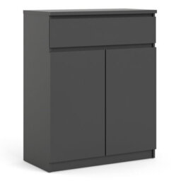 Furniture To Go Naia Sideboard - 1 Drawer 2 Doors In Black Matt (W) 80.2 X  (H) 100.4 X (D) 40Cm - thumbnail 1