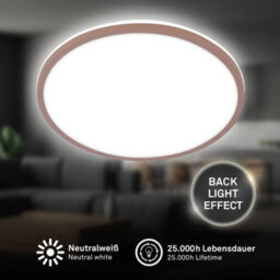 Briloner Led Ceiling Light Round Living Room Lamp Backlight Neutral White Hallway 28Cm, 15W, 1500Lm - thumbnail 2